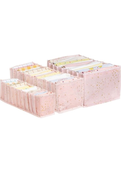 Çok Amaçlı Akardeon Organizer, Kız Bebek Odası, 3 Çekmeceli, Pembe Renk