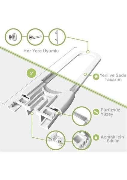Argesco® Bebek Çocuk Çekmece ve Dolap Koruma Raylı Güvenlik Sistemi Emniyet Kilidi indirimleri