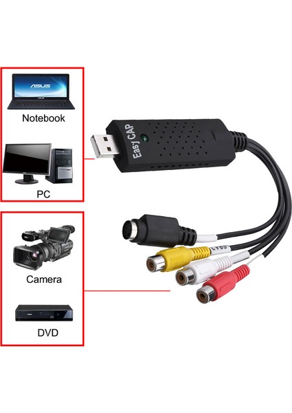 USB 2.0 Capture Kart Audio Video Dönüştürücü Eski Video Kasetlerini Pc Ye Aktarma fiyatları