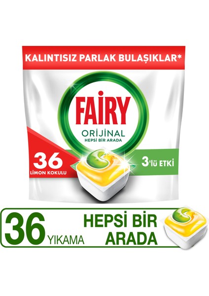 Hepsi Bir Arada Bulaşık Makinesi Deterjanı Kapsülü Limon Kokulu 36 Yıkama fiyatları