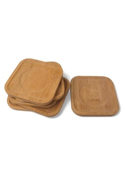 Bambu Kare Çay Tabağı Bardak Altlığı 6'lı Set | Dekoratif ve Doğal Bambu Altlık – Şık ve Dayanıklı Tasarım (10 x 10 cm) fiyatları