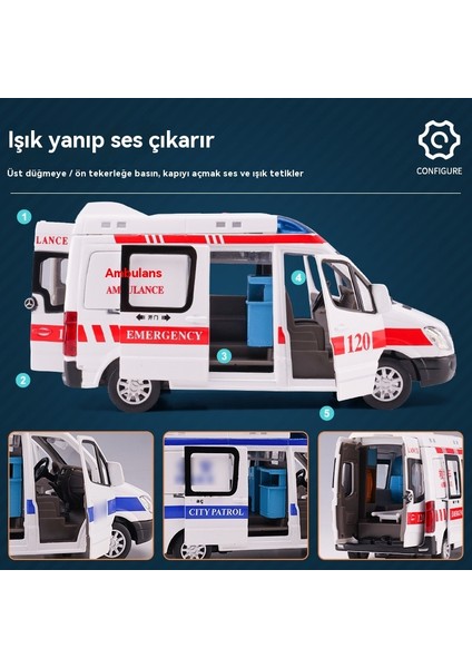 Mercedes Kamu Güvenlik Arabası 1/32 Erkek Ses ve Işık Alaşımlı Araba Modeli Oyuncak (Yurt Dışından) modelleri