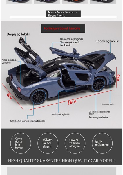Yeni Ao XA3216 Sena Spor 1/32 Alaşım Araba Model (Yurt Dışından) fiyatları