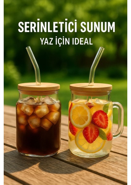 2 Adet Glassmate – Isıya Dayanıklı Bambu Kapaklı Bardak 650 ml fiyatları