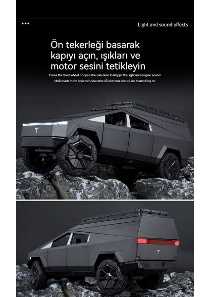 1:24 Tesla Pikap Kamp Karavan Oyuncak Araba Modeli (Yurt Dışından) fiyatları