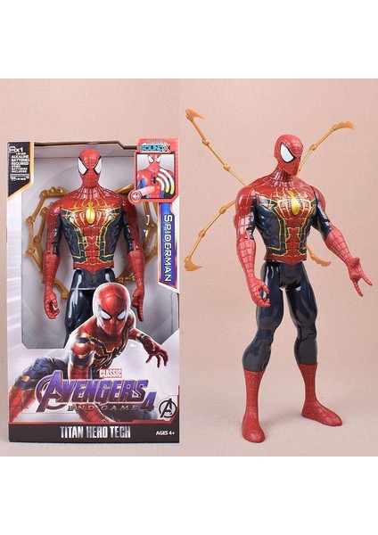 Çocuk Erkek Avengers Demir Örümcek Adam Venom Kara Panter Thanos Figürü Aydınlatma Figürü (Yurt Dışından)