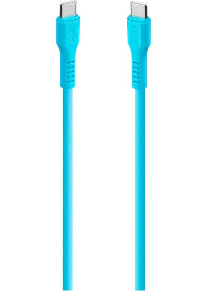 Usb-C - Usb-C 120CM 60W Pd/qc Hızlı Şarj/data Kablosu Neon Mavi 2DK59NM