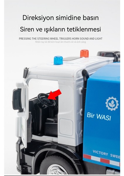 1:24 Su Süpürme Projesi Sanitasyon Araç Oyuncak Modeli (Yurt Dışından) fiyatları