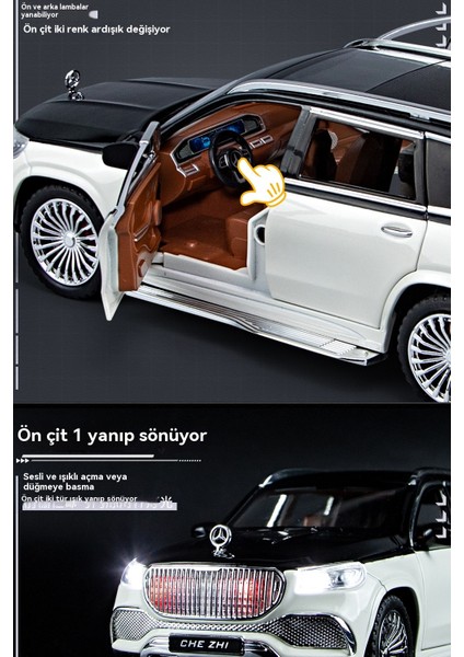 1:24 Maybach GLS600 Buggy Ses ve Işık Oyuncak Araba (Yurt Dışından) modelleri