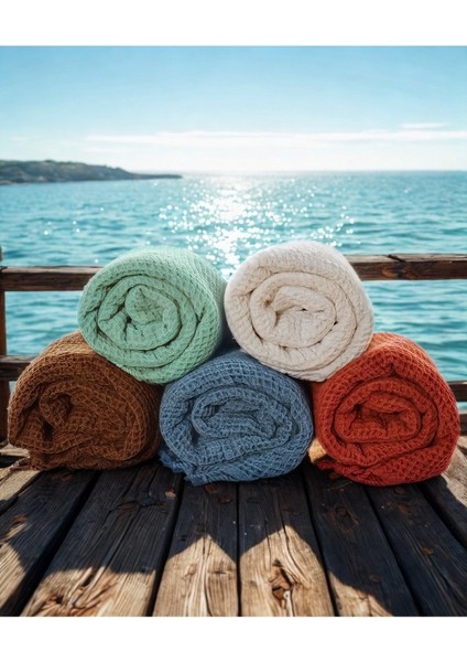 Lüks Plaj Havlusu Peştemal, Waffle Dokuma, 100% Pamuk, Çabuk Kuruyan, Yüksek Kaliteli Plaj Havluları indirimleri