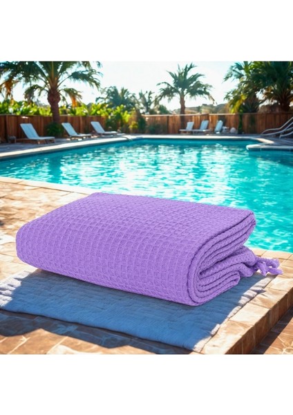 Lüks Plaj Havlusu Peştemal, Waffle Dokuma, 100% Pamuk, Çabuk Kuruyan, Yüksek Kaliteli Plaj Havluları