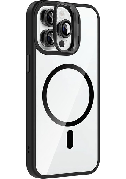 iPhone 14 Pro Max Kılıf Etro Standlı Kamera Lens Koruyucu Hediye Siyah