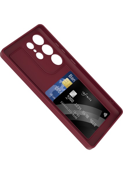 Galaxy S25 Ultra Kılıf Kamera Korumalı Kartlık Hazneli Hlp Vitra Kapak - Pembe