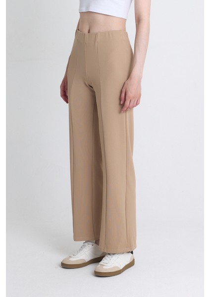 Bej Yüksek Bel Dikiş Detaylı Tayt Pantolon 1002 fiyatları