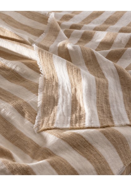 Aviral Çift Kişilik Pamuklu Yatak Örtüsü - Bej