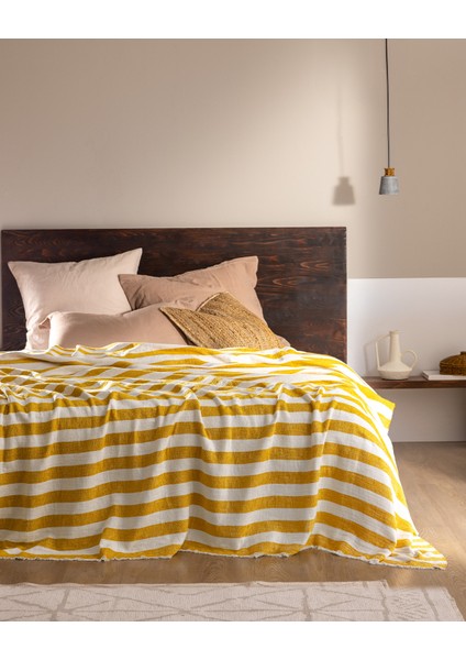 Aviral Çift Kişilik Pamuklu Yatak Örtüsü - Sarı