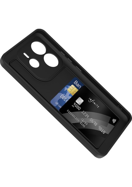 Redmi Note 14 4g Kılıf Kamera Korumalı Kartlık Hazneli Hlp Vitra Kapak - Siyah