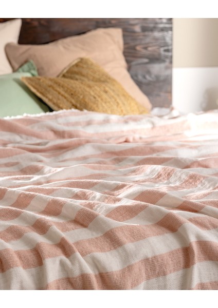 Aviral Çift Kişilik Pamuklu Yatak Örtüsü - Pudra indirimleri