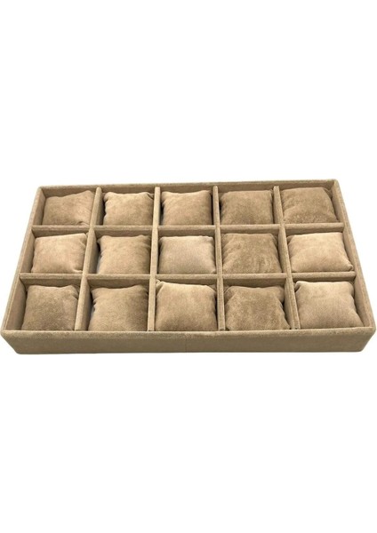 Yumuşak Süet Kumaşlı 15 Yastıklı Çekmeceli Takı Saklama Kutusu