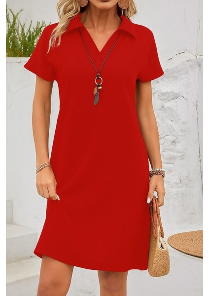 Kadın Kısa Kollu V Yakalı Bürümcük Elbise fiyatları