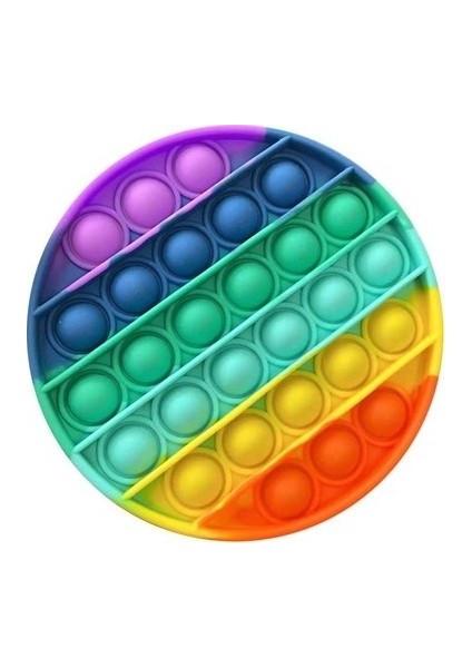 Popit Silikon Stress Oyuncağı Pop It Gökkuşağı Renk Push Pop Bubble Fidget Tiktok 13 x 13 cm
