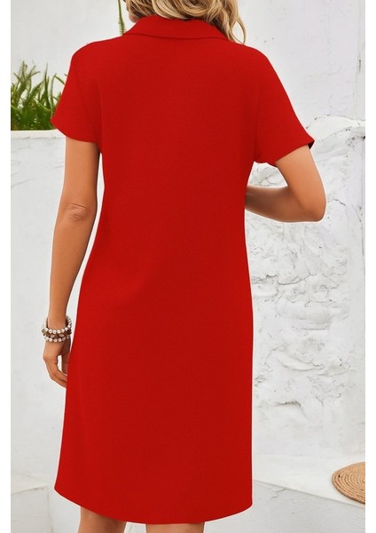 Kadın Kısa Kollu V Yakalı Bürümcük Elbise fırsatları