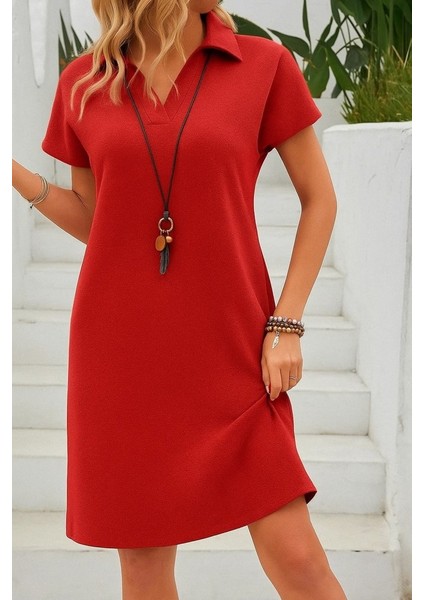 Kadın Kısa Kollu V Yakalı Bürümcük Elbise indirimleri