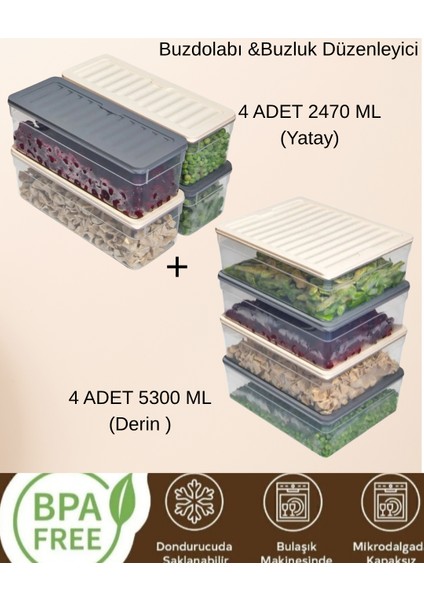 Saklama Kabı Buzdolabı Organizer Set Difriz Uyumlu Saklama Kabı
