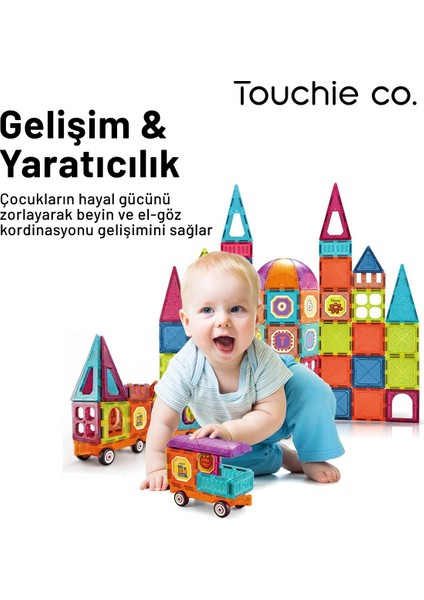 Mıknatıslı Manyetik 72 Parça Yapı Blokları Seti