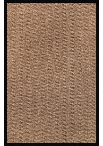 0503-SIYAH Kumaş Bordür Sisal Halı Kilim Hav Toz Vermez Kolay Temizlenen Hasır Kilim