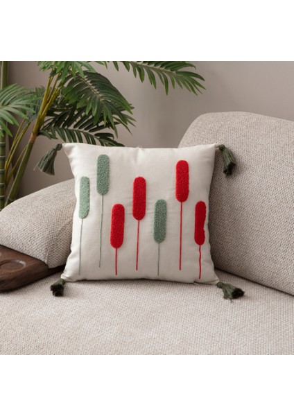 Comfort Punch Desenli Kırlent Kılıfı Kare Dekoratif Bohem Nakışlı Koltuk Yastık Kılıfı Panç 45X45 fiyatları