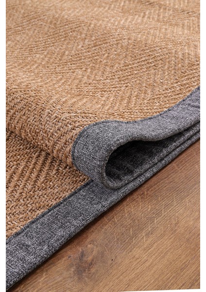 0503-GRI Kumaş Bordür Sisal Halı Kilim Hav Toz Vermez Kolay Temizlenen Hasır Kilim modelleri