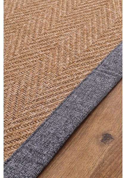 0503-GRI Kumaş Bordür Sisal Halı Kilim Hav Toz Vermez Kolay Temizlenen Hasır Kilim indirimleri