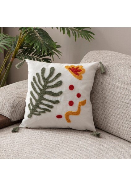Comfort Punch Desenli Kırlent Kılıfı Kare Dekoratif Bohem Nakışlı Koltuk Yastık Kılıfı Panç 45X45 fiyatları