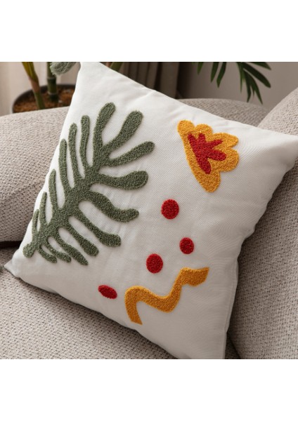 Comfort Punch Desenli Kırlent Kılıfı Kare Dekoratif Bohem Nakışlı Koltuk Yastık Kılıfı Panç 45X45 modelleri