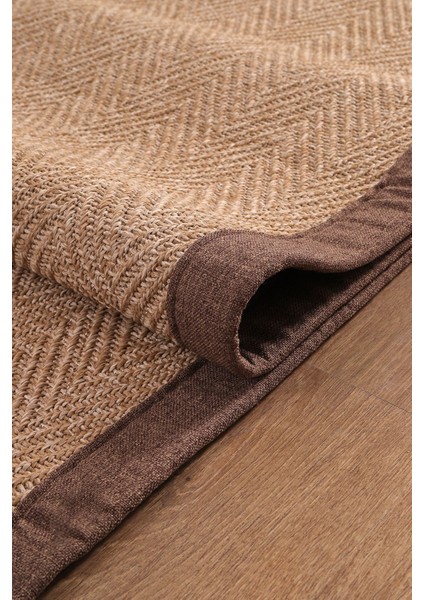 0503-KAHVE Kumaş Bordür Sisal Halı Kilim Hav Toz Vermez Kolay Temizlenen Hasır Kilim modelleri