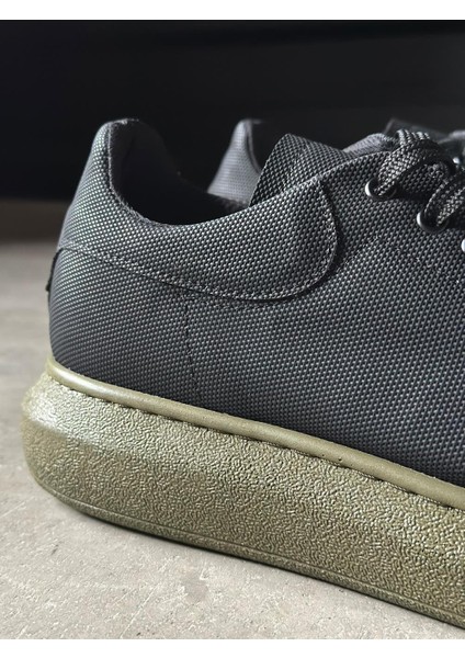 J041 Bağcıklı Ortopedik Taban Erkek Günlük Tırtıklı Cilt Sneaker Spor Ayakkabı Ht Siyah fırsatları