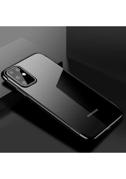 Galaxy S20 Plus Köşeleri Renkli Kamera Korumalı Şeffaf Kılıf
