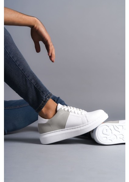 J151 Boost Bağcıklı Cilt Süet Erkek Günlük Sneaker Ayakkabı Csbt - Beyaz/gri modelleri