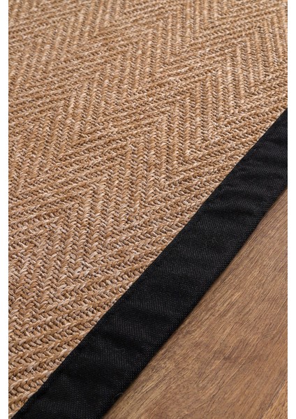 0503-SIYAH Kumaş Bordür Sisal Halı Kilim Hav Toz Vermez Kolay Temizlenen Hasır Kilim indirimleri