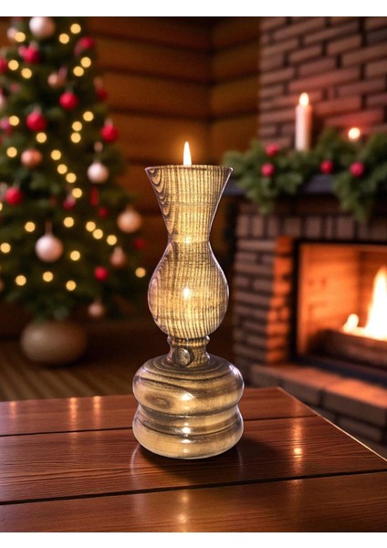 Mumluk - Şamdan- Ahşap Mumluk - Dekoratif Mumluk