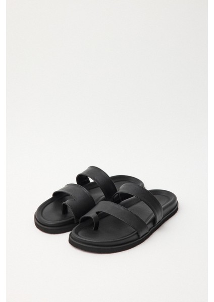 Sandalet 2509 - Çift Bantlı Parmak Arası Siyah Kadın Terlik indirimleri