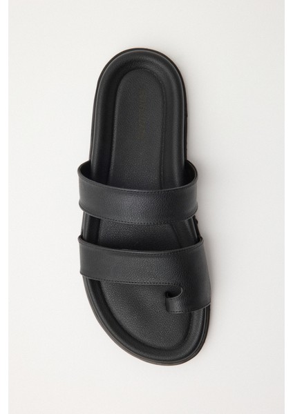 Sandalet 2509 - Çift Bantlı Parmak Arası Siyah Kadın Terlik modelleri