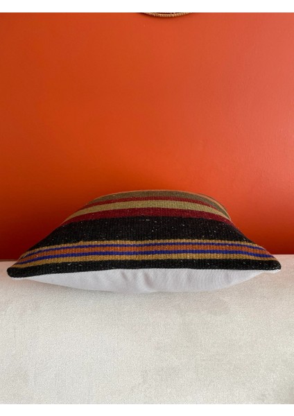 40X40 cm Harika Kırmızı Yeşil Çizgili Desen El Dokuma Antik Retro Kırlent Kılıf fırsatları