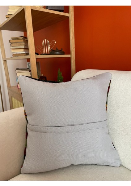 40X40 cm Harika Kırmızı Yeşil Çizgili Desen El Dokuma Antik Retro Kırlent Kılıf indirimleri