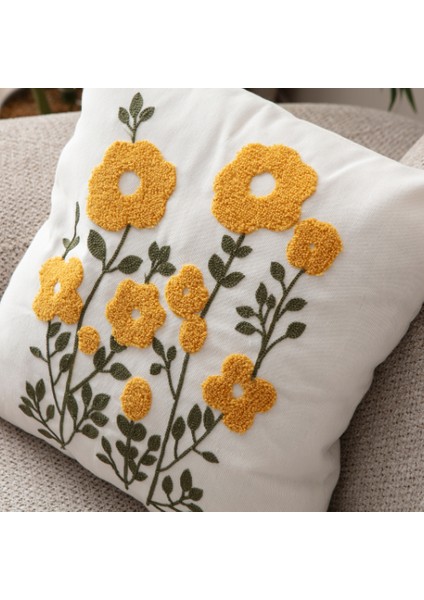Comfort Punch Desenli Kırlent Kılıfı Kare Dekoratif Bohem Nakışlı Koltuk Yastık Kılıfı Panç 45X45 fiyatları