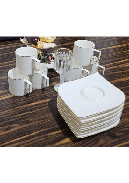 Luxury Gold Bone Porselen Kahve Fincan Takımı 09GLD01 fiyatları