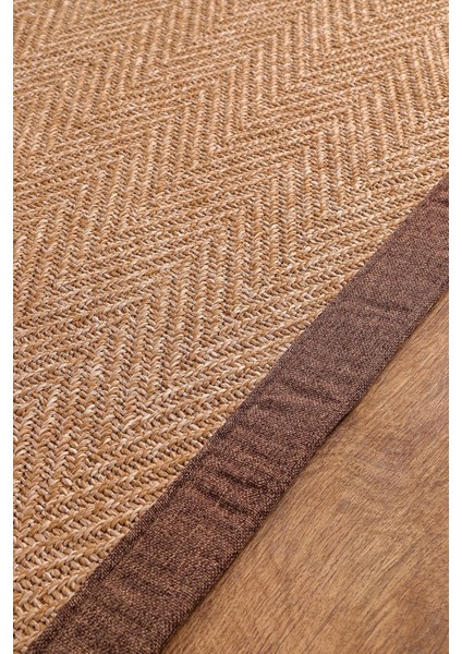 0503-KAHVE Kumaş Bordür Sisal Halı Kilim Hav Toz Vermez Kolay Temizlenen Hasır Kilim indirimleri