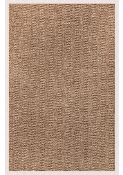 0503-KREM Kumaş Bordür Sisal Halı Kilim Hav Toz Vermez Kolay Temizlenen Hasır Kilim