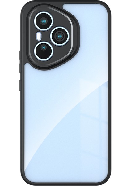 Honor 400 Pro Kılıf Kamera Korumalı Şeffaf Arka Yüzey Hzrv New Roll Kapak - Siyah